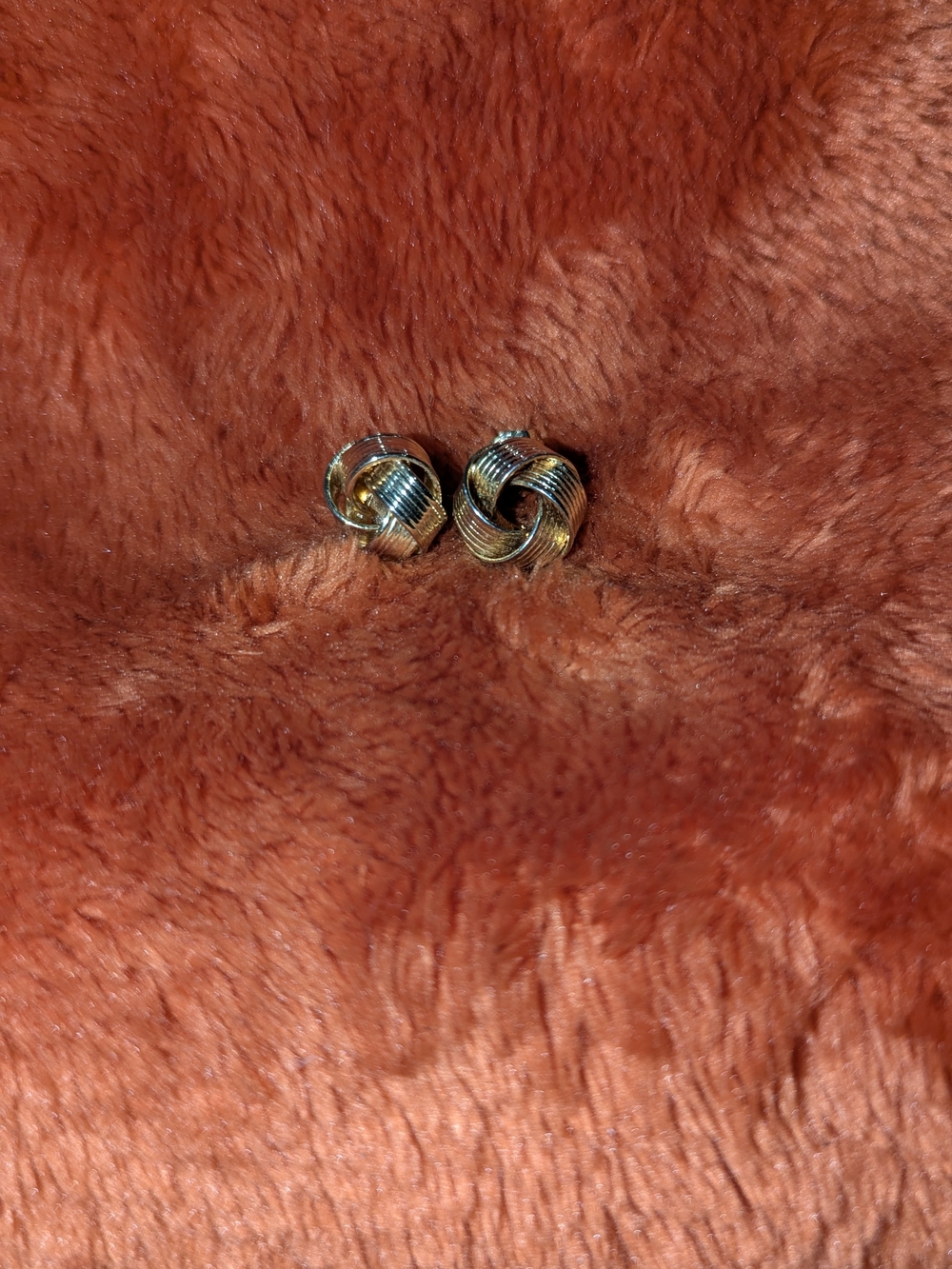 Gold Tone Knot Stud Earrings